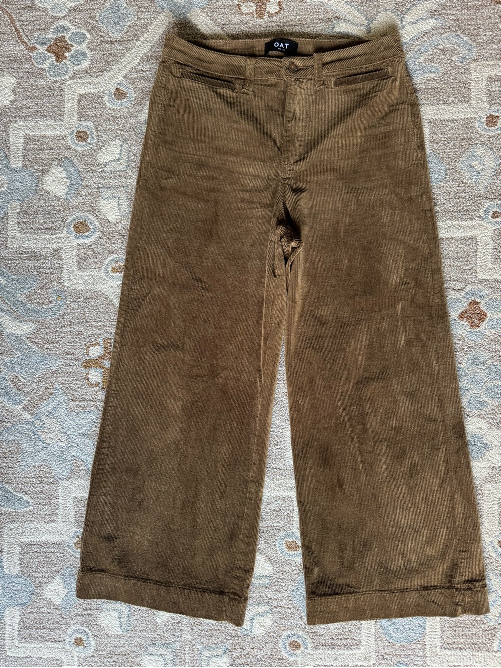 Oat New York Brown Wide-Leg Corduroy Pants